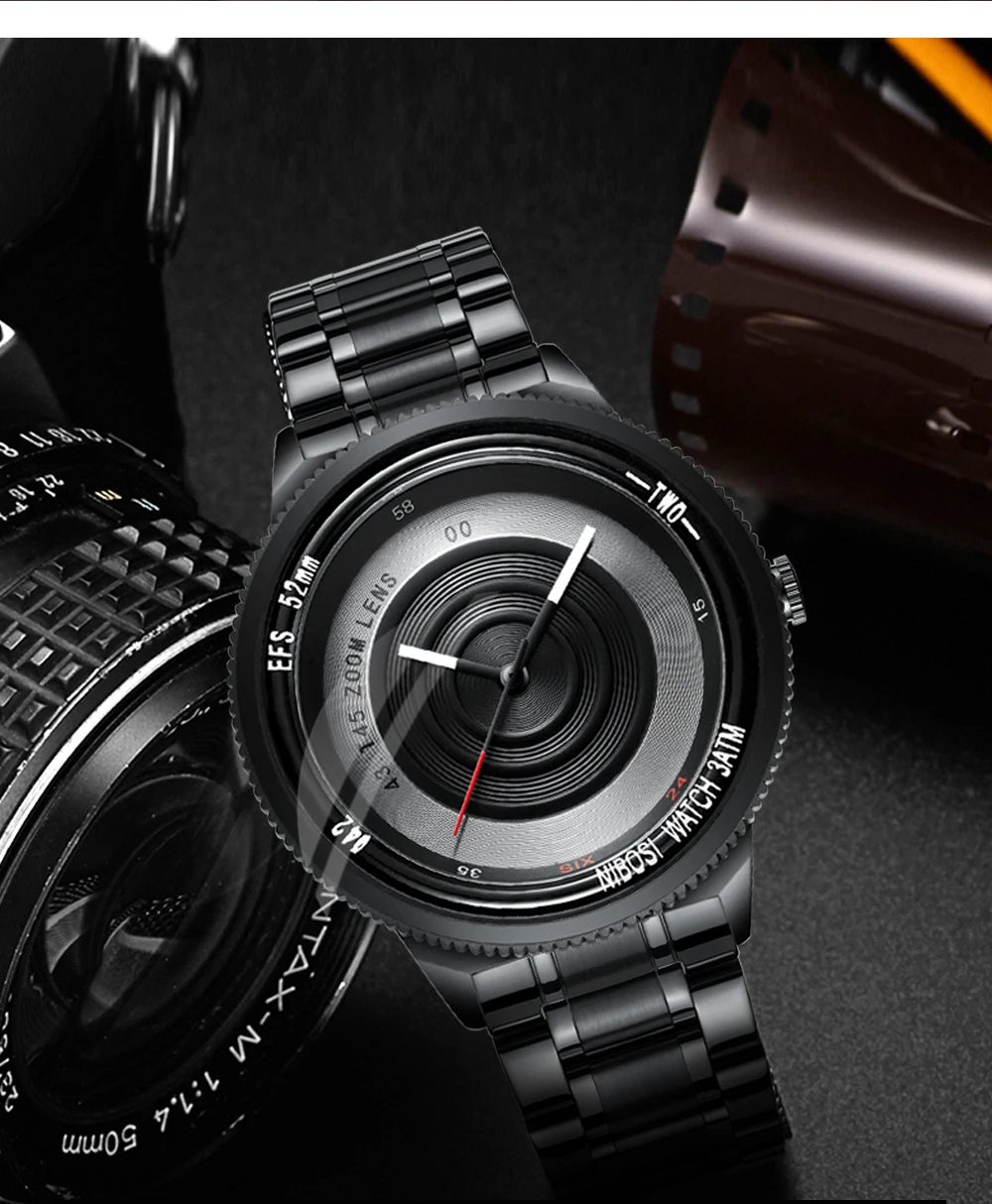 NIBOSI Men Watches 2019 Luxury Brand Waterproof Analog Wrist Watch Men Full Steel Black CreativeSports Male Clock Montre Homme  (11)