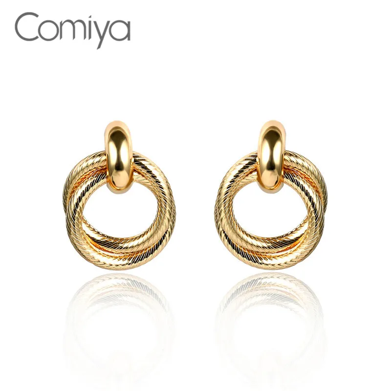 Серьги подвески Comiya для женщин корейские модные Висячие круглые серьги из