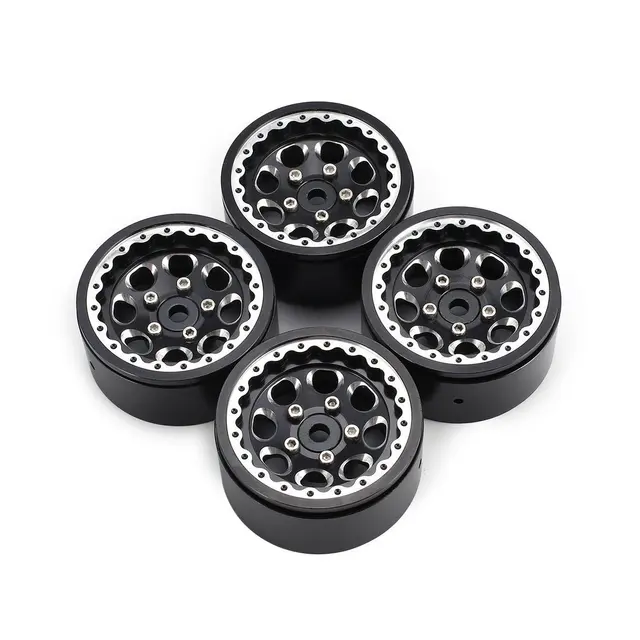 Best Offers 4PCS 1.9inch Beadlock Aluminum Wheel Hub Metal Wheel Rim for 1/10 Axial SCX10 4WD Traxxas TRX-4 D90 RC Rock Crawler