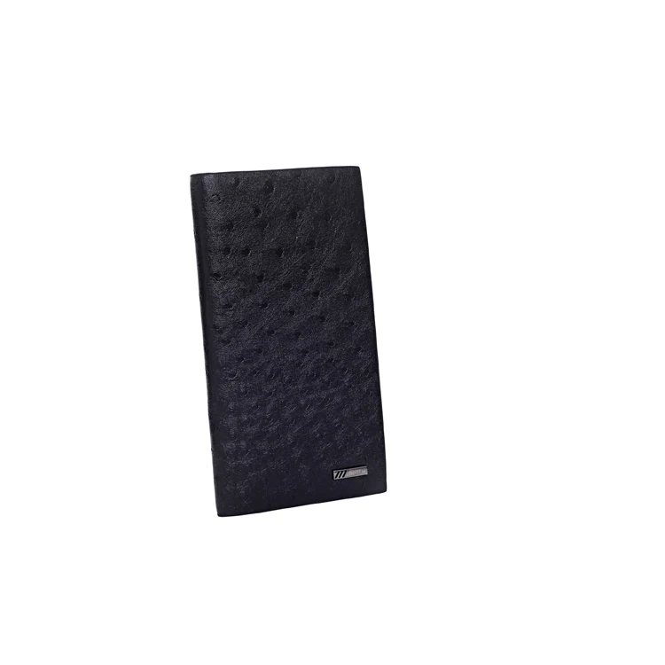 

New Fashion Ostrich Pattern Designer Men Wallet Solid Soft Synthetic Leather the Peacock Printed Long Design Bifold Mens Wallets