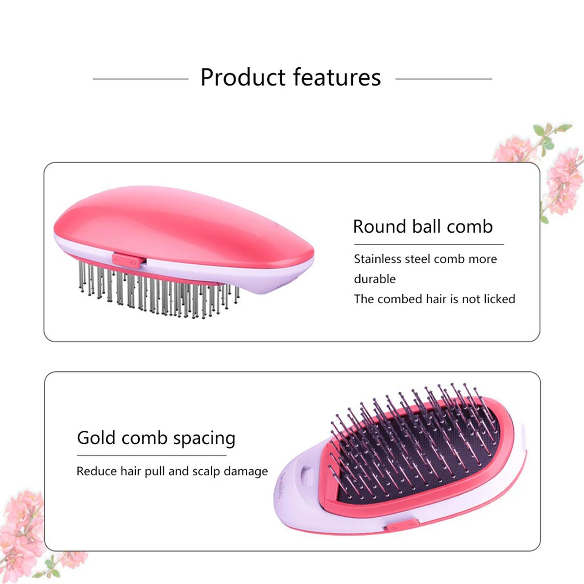 Anti Frizz Brush Magic Electric Ionic Hai Ionic Hairbrush AntiStatic Hair Brush Scalp Comb Massage Negative Ion Hair Styler