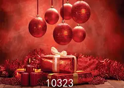 Счастливый красный Рождественский подарок Фон фотографии свечи Освещение Аксессуары для фотостудий Задний план