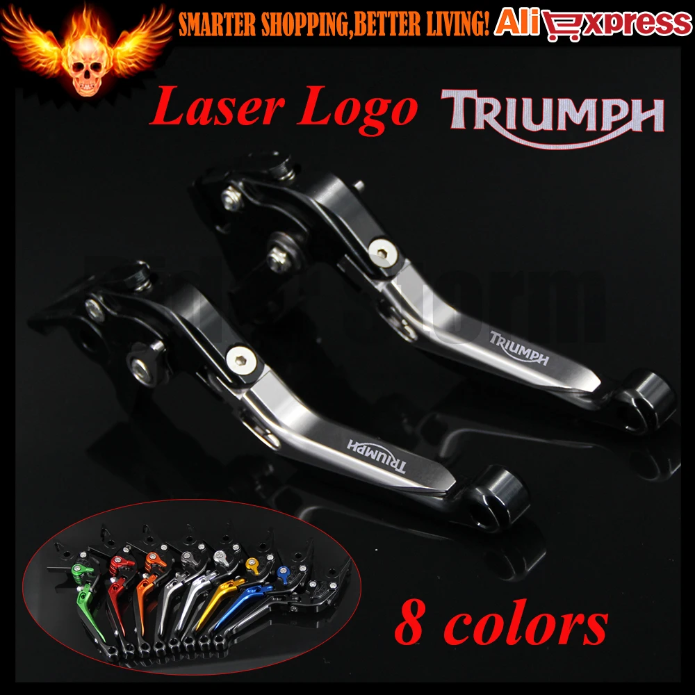 

Titanium+Black 8 Colors CNC Adjustable Folding Extendable Motorcycle Brake Clutch Levers For Triumph THRUXTON 2016