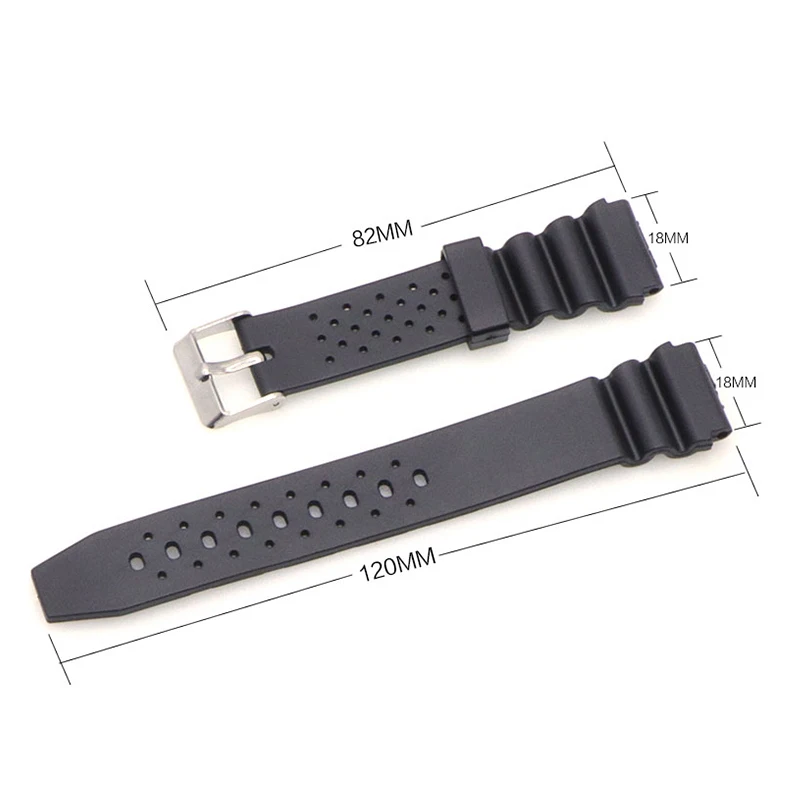  18mm 20mm 22mm Black Rubber Silicone Watchband with Buckle for Casio G-SHOCK Watch Straps belt