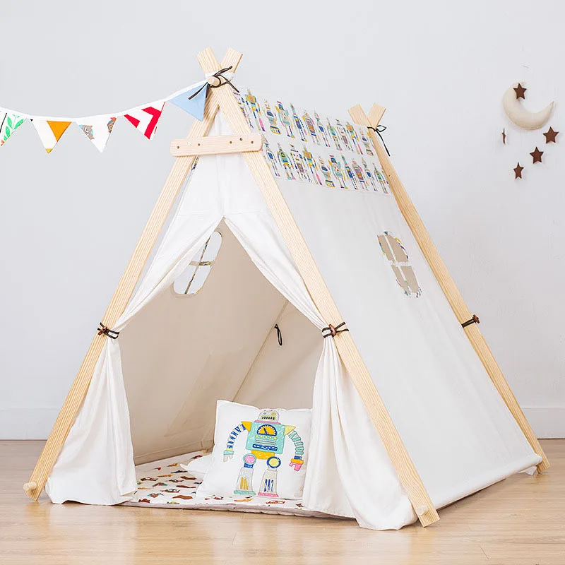 

Children's Cotton Tent Baby Indoor and Outdoor Oversized Game House Princess House Photo Props Tent Triangle Folding Playtent