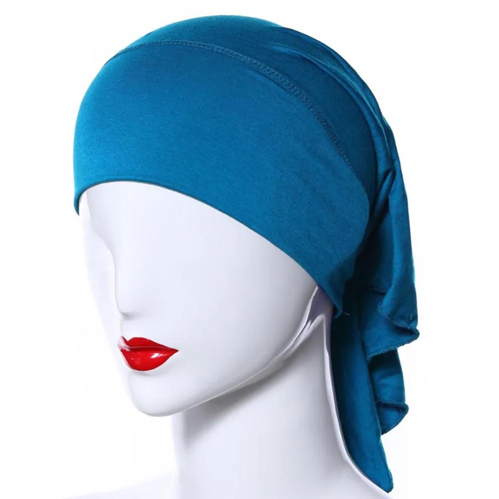 20 цветов хиджаб для мусульманок шарф внутренние шапочки под хиджаб тюрбан Femme мягкий платок исламский хиджаб повязка на голову