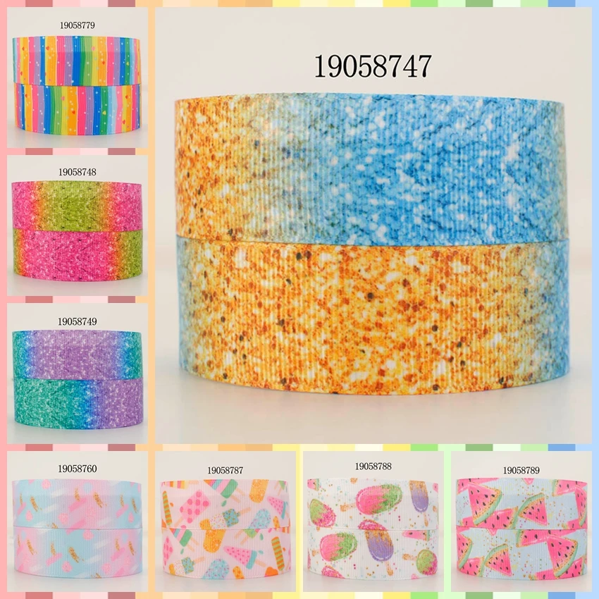 

New 50 yards fruit & ice cream pattern ribbon printed grosgrain ribbon 19058747