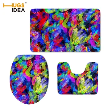 

HUGSIDEA 3PCS Set WC Toilet Warmer Lid Pads Home Hotel Decor Bathroom Slip Resistance Floor Carpet Area Rugs Custom Modern Mat
