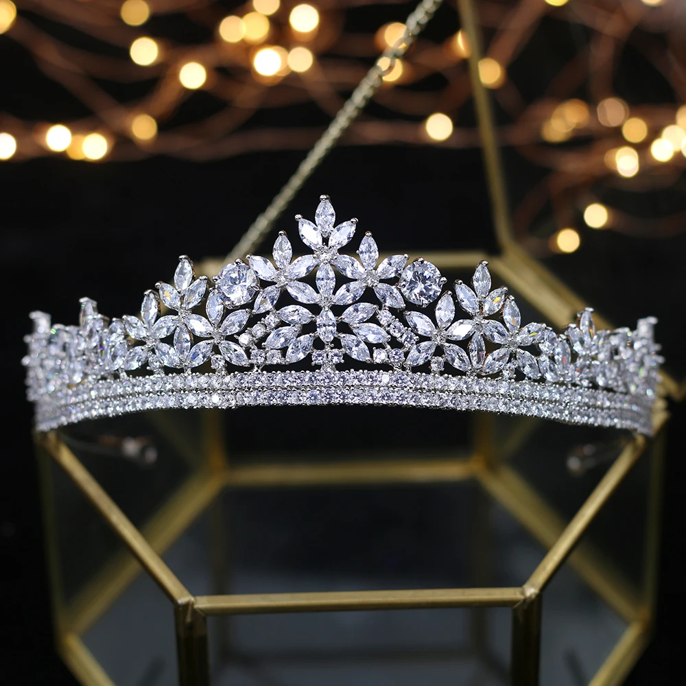 Джейн Кристалл Линг циркониевый Свадебный Корона воды Корона серебро свадебное украшение на голову гальваническое покрытие кристалл свадебные аксессуары для волос Вечерние