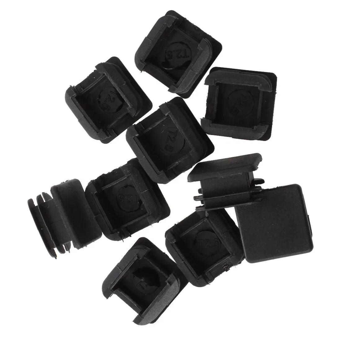 

25mm x 25mm Plastic Square Tube Inserts End Blanking Caps Black 10 Pcs