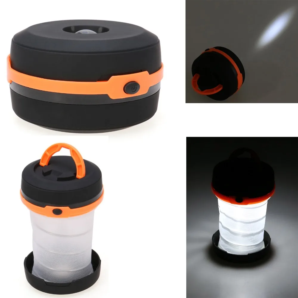 Portable Flashlight Torch 3 Modes Collapsible Light Hanging Lamp LED
