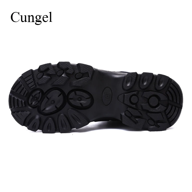 Cungel Plus size Men Steel toe Safety boots High quality leather Work boots Outdoor Trekking Hiking shoes Military combat boots Cungel Plus size Men Steel toe Safety boots High quality leather Work boots Outdoor Trekking Hiking shoes Military combat boots