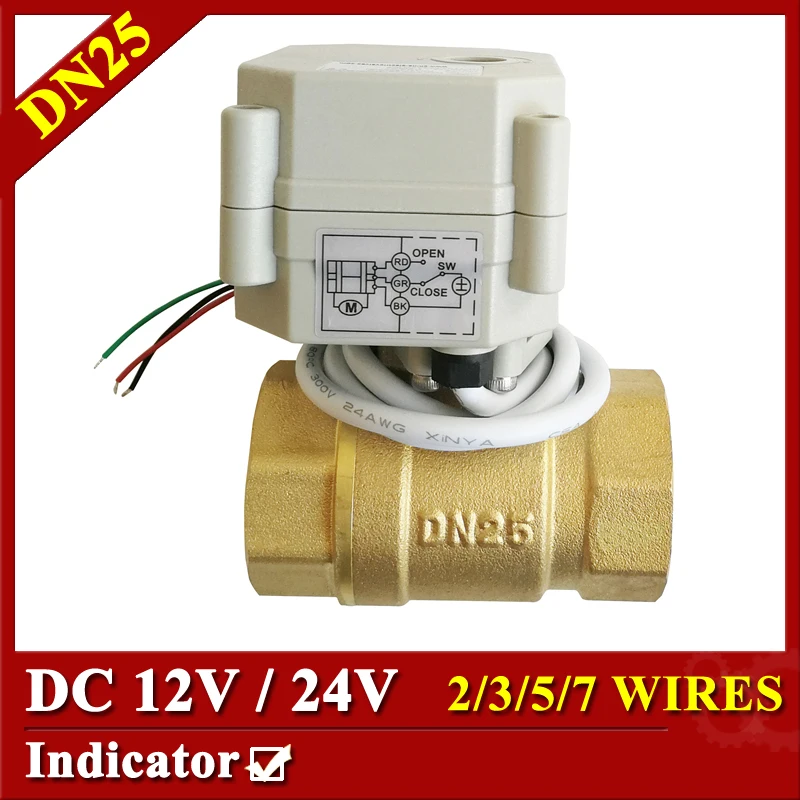 

12VDC 24VDC Electric Valve 2/3/5/7 Wires Metal Gear Motorized Ball Valve With Indicator Hot Sale Brand Tsai Fan Actuated Valve