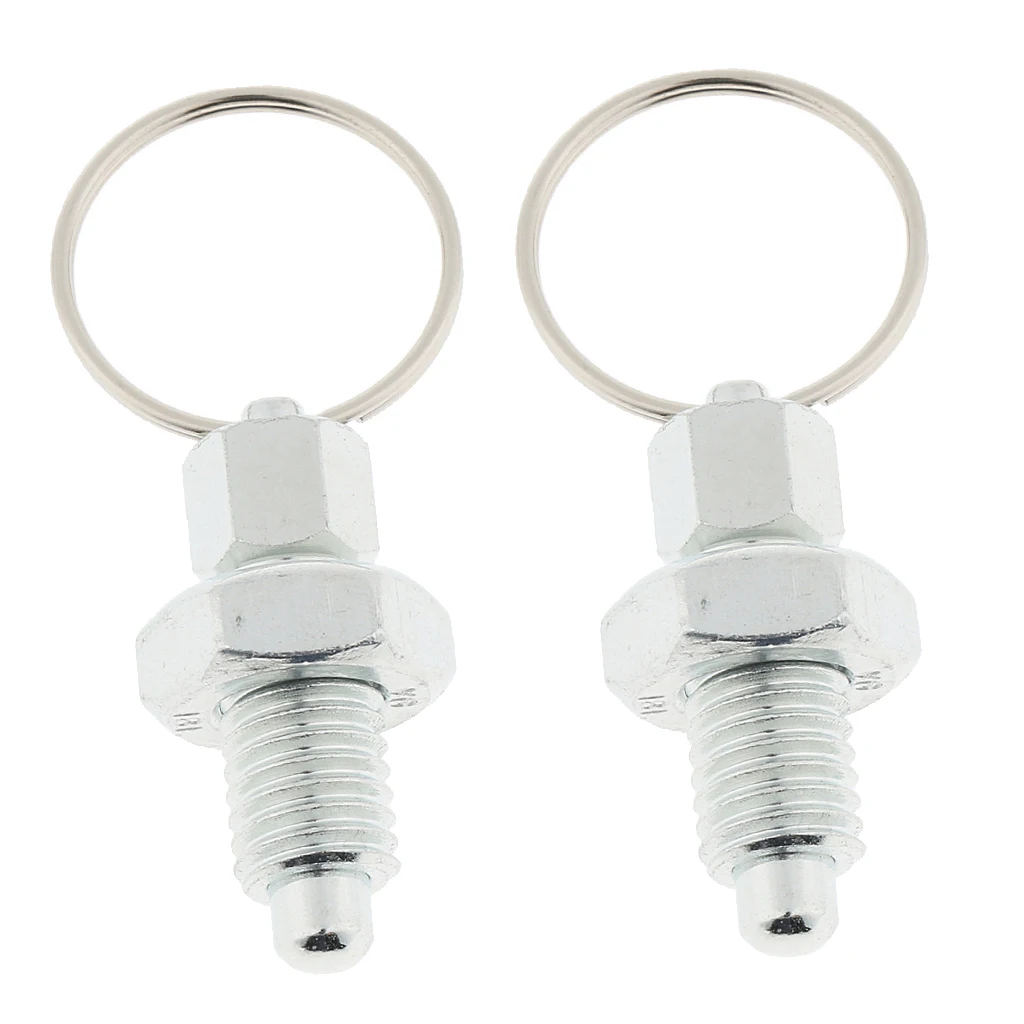 2Pcs Stainless Steel Non Lock-Out Indexing Plunger With Pull Ring M10