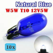 Flytop (10 peças/lote) 501 W5W XENON T10 12 V 5 W W2.1x9.5d Único Filamento de Vidro Azul Natural Super White Car Lâmpada do Bulbo
