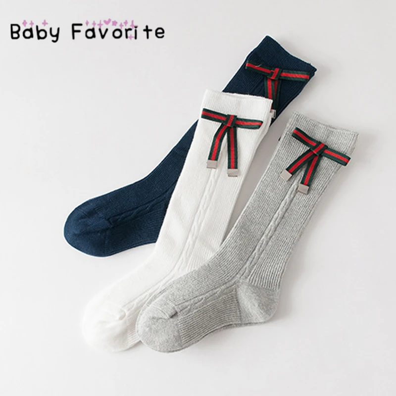 

Baby Favorite Boutique Children Long Socks Spring Autumn School Solid Socks With Accessories Good Air Permeability Kids Clothes