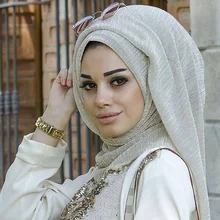 180x80 см модные зимние однотонные хиджаб шарф женская головная повязка Moslim длинные шали и обертывания Echarpes Foulards Femme