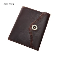 Горячее предложение! Распродажа! Мужской кошелек из натуральной воловьей кожи Crazy Horse, брендовый Высококачественный винтажный дизайнерский короткий кошелек, держатели для кредитных карт YS1300