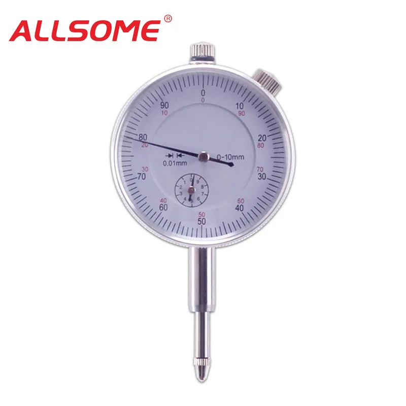 

ALLSOME Dial Indicator Gauge 0-10mm Meter and Precise 0.01 Resolution Concentricity Test HT1605