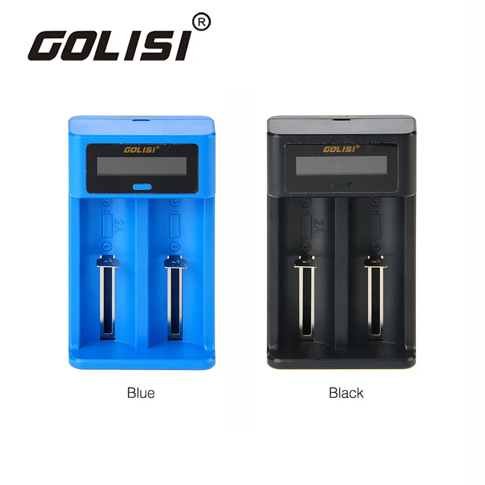 

Golisi i2 2.0A 2 Slot Smart Battery Charger LCD Display USB Intelligent Rechargeable Battery Charger for 18650 26650 20700 21700