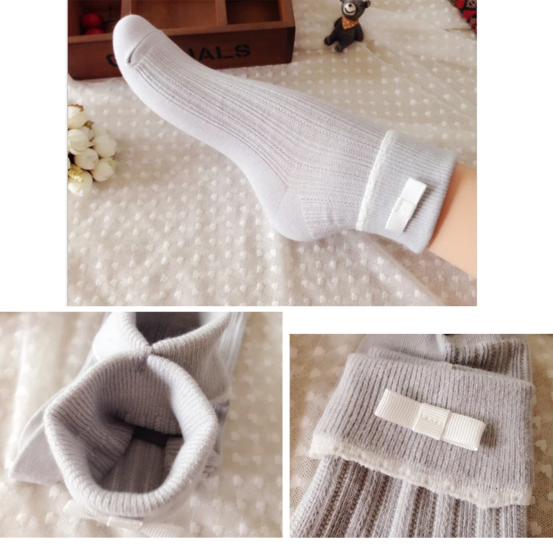 

Fashion Cotton Women Socks Casual Pure Sweet Lace Solid Ankle Socks Cute Bow Socks For Girls Ladies Fancy Socks Elastic
