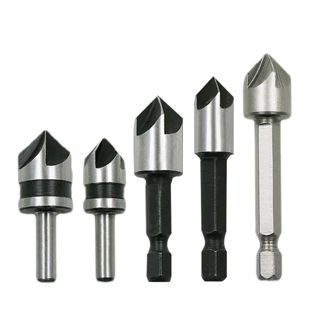 Pro 5 Flutes HSS Countersink Drill Bit Counter Sink Bits Woodworking