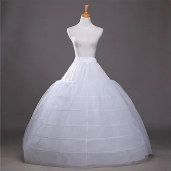 

Bridal Wedding Underskirt High Quality White 6 Hoops Women Bride Petticoats Ball Gown Crinoline 2 Layers Marriage Skirt 05532