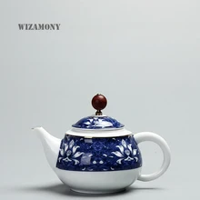 WIZAMONY чайный сервиз синий и белый золотой линии Celadon Zisha керамика искусство Тай китайский заварочный чайник фарфор Исин старинный чайник