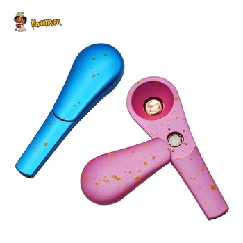 

HONEYPUFF Zinc Alloy Smoking Pipe 96MM Tobacco Herb Pipes Smoke Hand Spoon Pipa Accessories