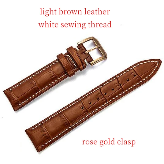 Genuine Leather Watch Band Strap for Samsung Galaxy gear s3/Sport Galaxy 42 46 Active Band 19mm 20m 24mm leather 22mm band quick - Цвет ремешка: L brown white rose