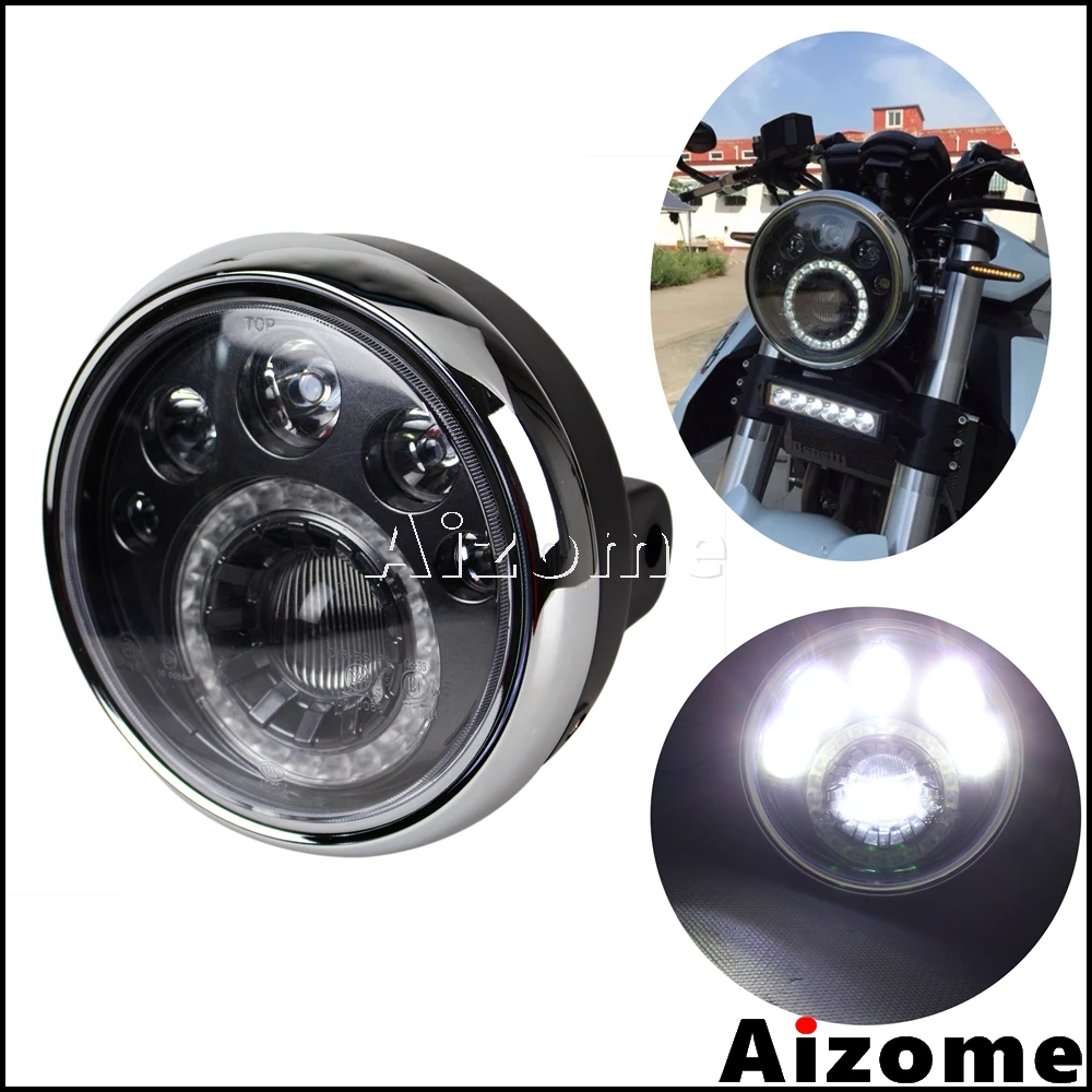 Best Chance for  Universal Motorcycle 7" LED Headlight For Harley Honda Yamaha Suzuki Cafe Racer Cruiser Streetbike 