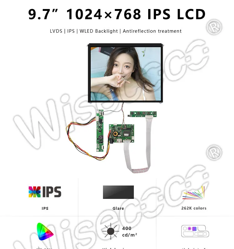 de controle com resolução lcd de hd de 768 polegadas