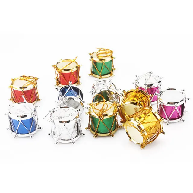 12 Pcs/bag 3cm Laser Small Drum Christmas Ornament Colorful Mini 12 pcs/bag 3cm Laser Small drum Christmas Ornament colorful Mini Gift box Christmas Tree - 12 Pcs/bag 3cm Laser Small Drum Christmas Ornament Colorful Mini