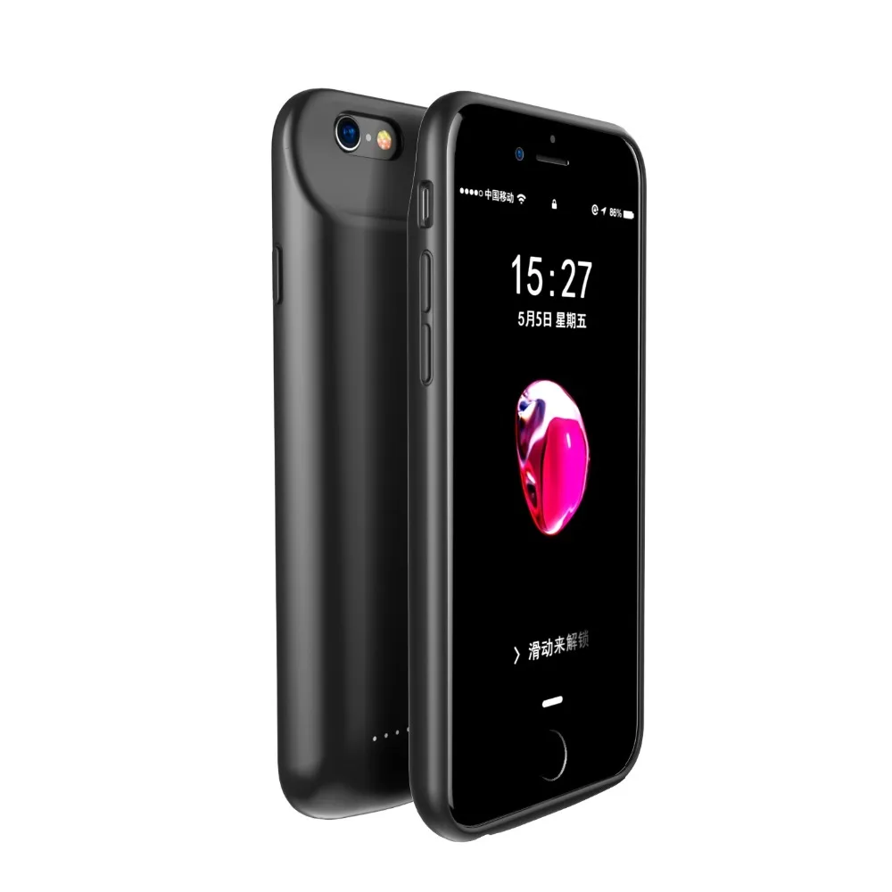 

Battery Charger Case 3000/4000mAh External Power Bank Case for Light Cable Earphone Function for IPhone 6 6S 7 8 Plus X