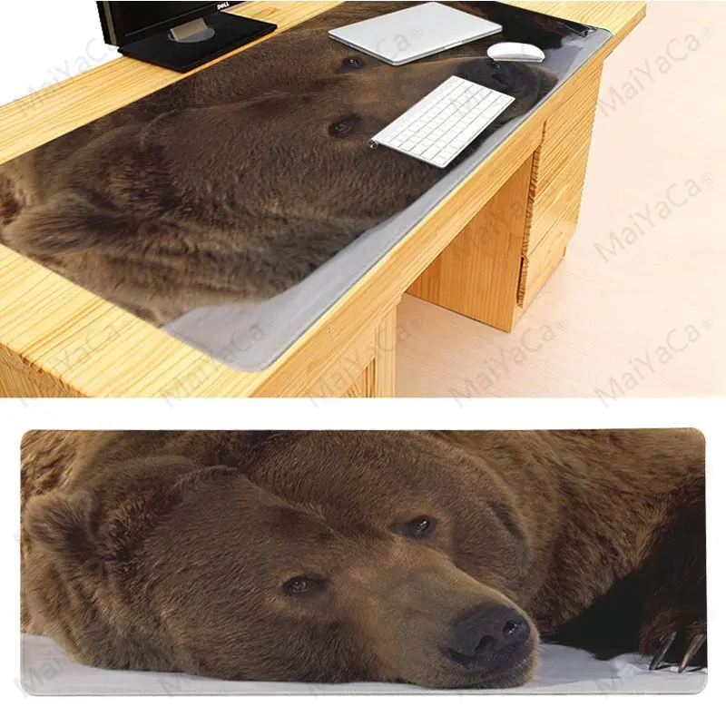 MaiYaCa Нескользящая PC Grizzly Bear DIY Дизайн Шаблон игра защелка для мыши Размер для 30x80 см 30x90 см резиновые прямоугольные коврики