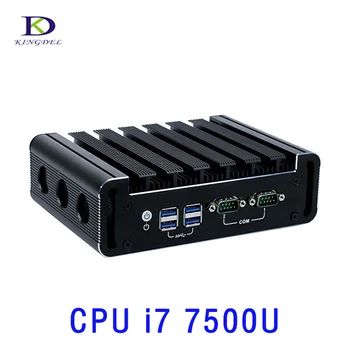 Billige DDR4 Mini PC Neueste Art Industrie HTPC Fanless Mini PC Intel Dual Core I7 7500U Mit DP HDMI 2 * COM 2 * LAN Computer Windows10