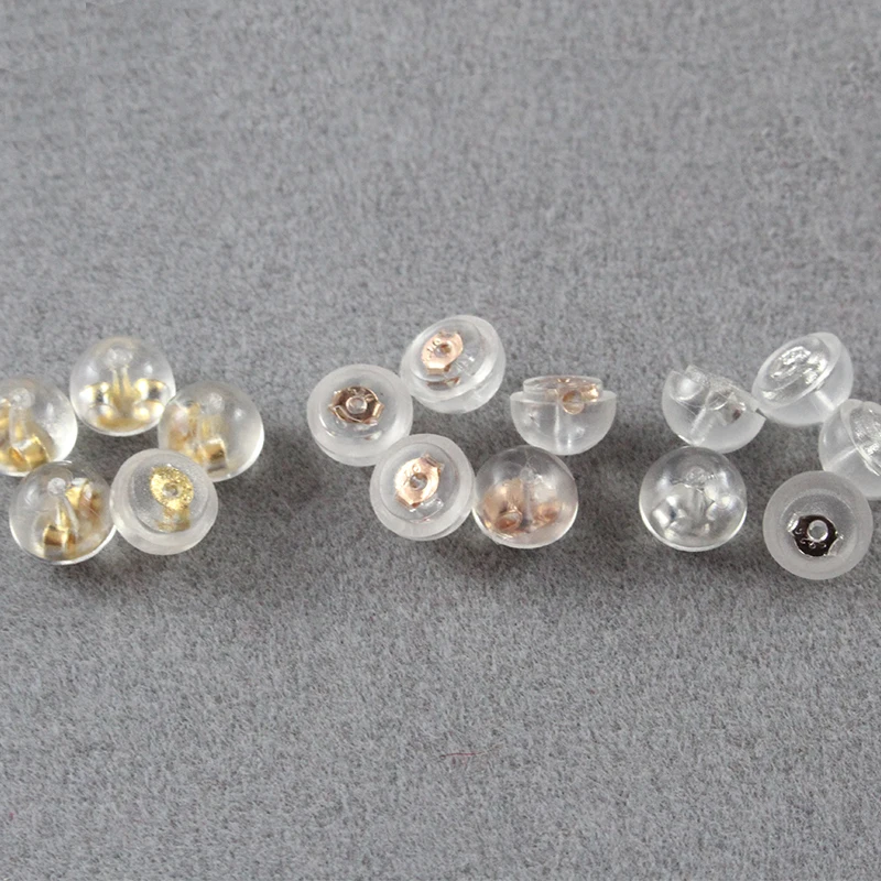 10 шт. серебряные/розовые Золотые/золотые серьги 5 мм|sterling silver ear nuts|ear nutjewelry findings |