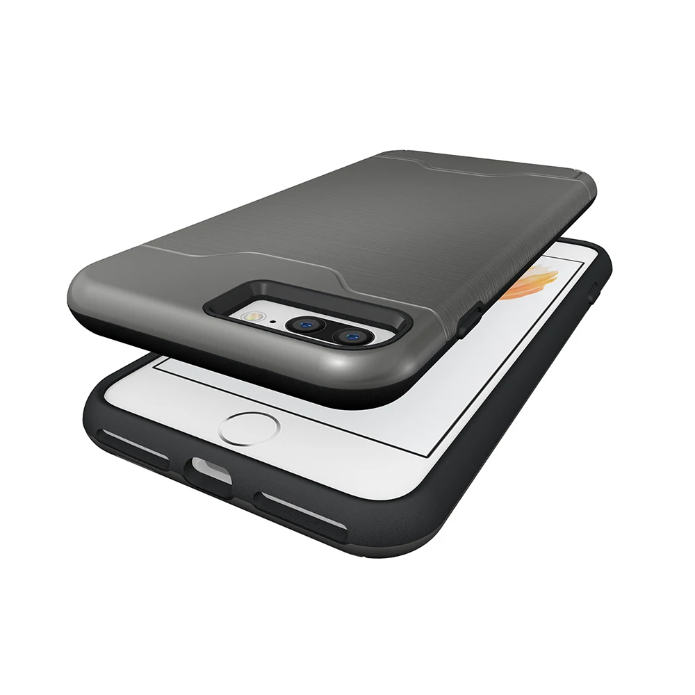 Hard card Case For iphone 7Plus 8 X  Brushed Armor Silicone Rubber Hard Phone Case For Samsung Galaxy S8plus S9 Cover Back Capa (19)