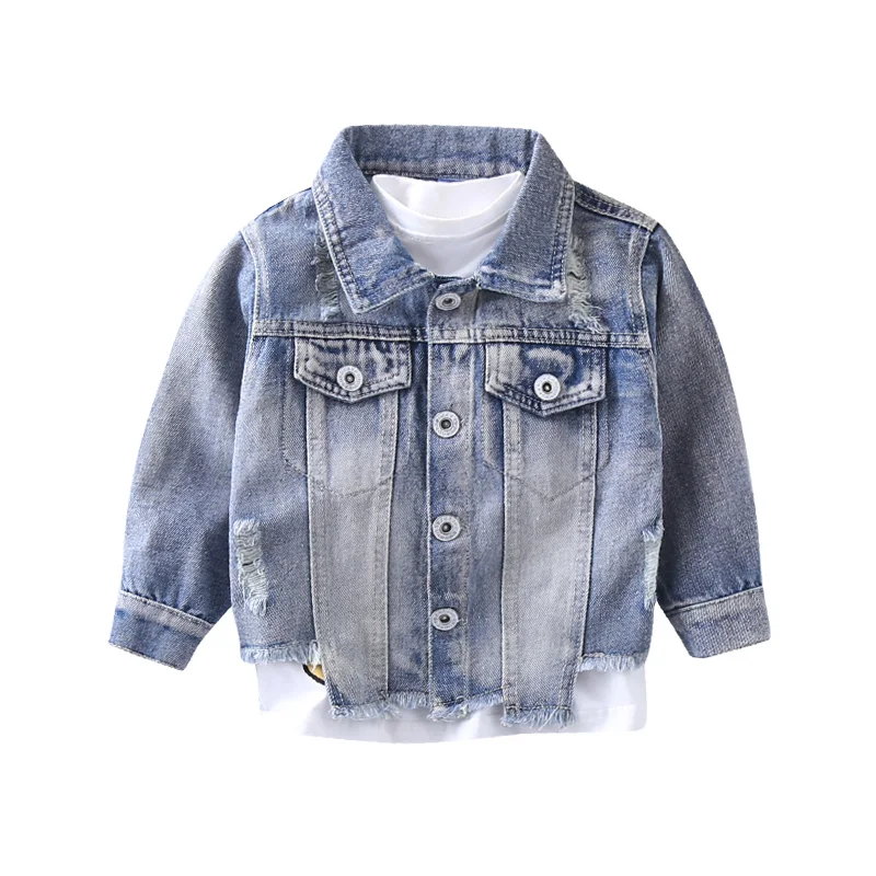 MANJI/джинсовая куртка для мальчиков, модный стиль, джинсовые куртки для мальчиков от 2 до 8 лет на весну и осень одежда для малышей MKX016, для детей - Цвет: Синий