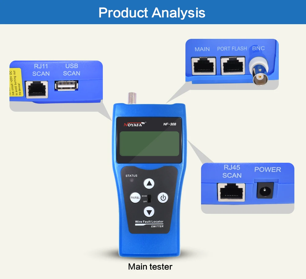 Noyafa NF-308 линия Finder телефонный провод трекер диагностический тон набор инструментов LAN Сетевой кабель тестер Cat5 Cat6 RJ45 UTP STP