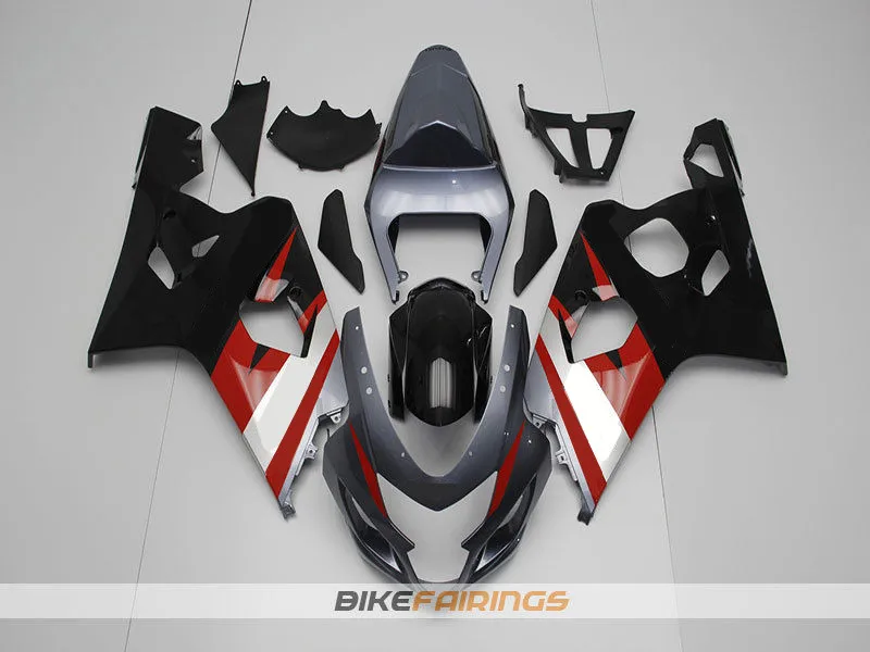 ABS пластик мотоциклов Обтекатели комплект подходит для Suzuki GSXR600 GSXR750 GSX-R600 R750 04 05 K4 2004 2005 на заказ черный, красный, серый