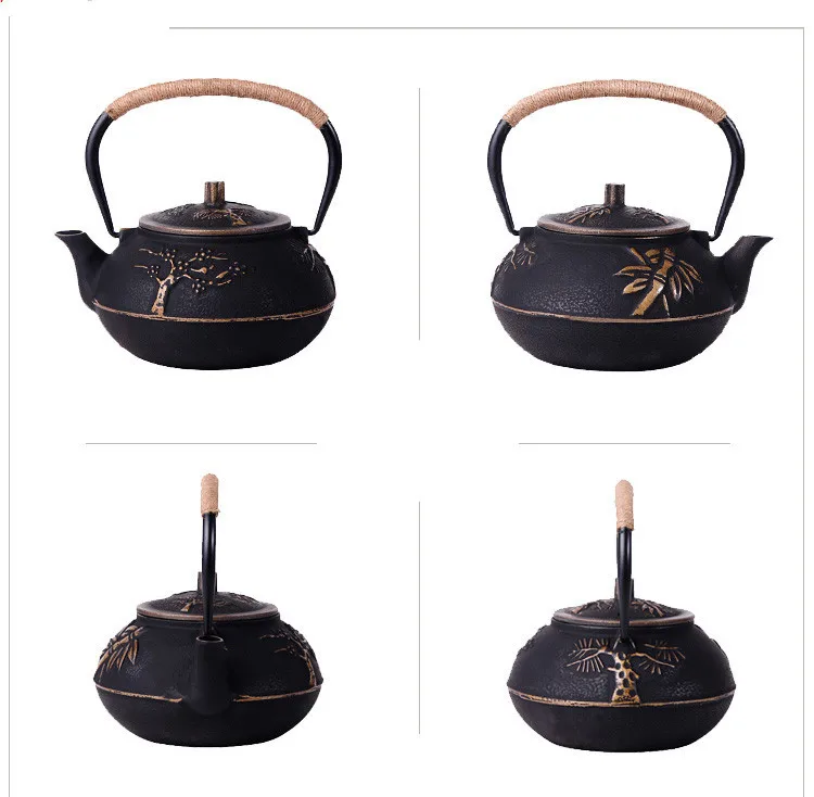 Японский чугунный чайник кунг-фу чайник с фильтром Ретро посуда для напитков 8 стилей 34,5
