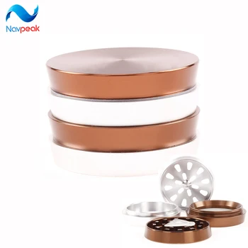 

Navpeak 10pcs/lot New style diameter 63mm 4 layers aluminium alloy wave levels herb grinders multicolor metal grinder