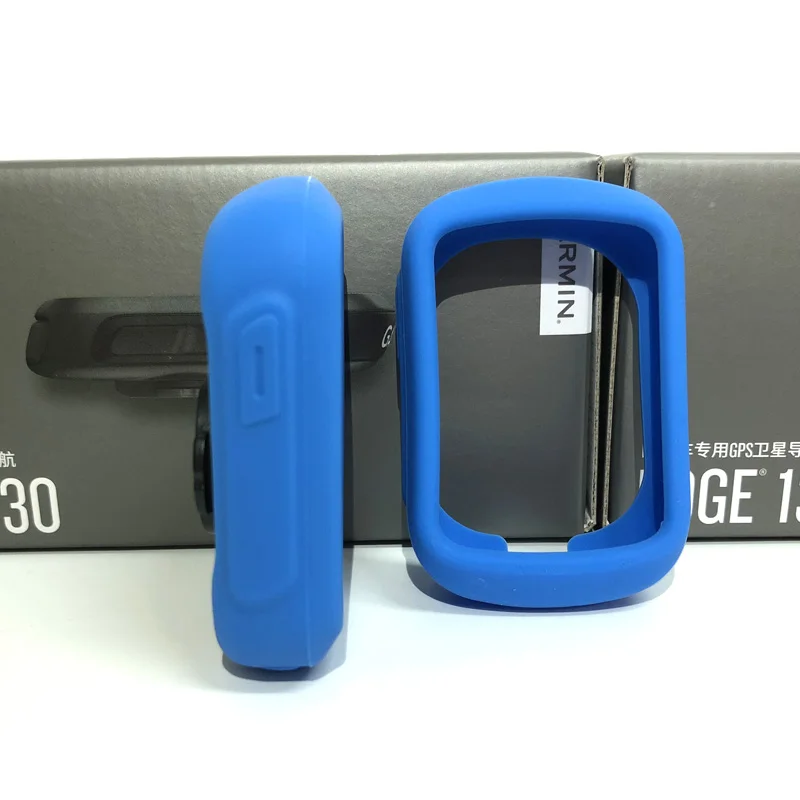 GARMIN EDGE 130 велосипедный Компьютер Защитная крышка силиконовый Коло защитный чехол+ ЖК-экран протектор(для GARMIN Edge130 - Цвет: Blue (And film)