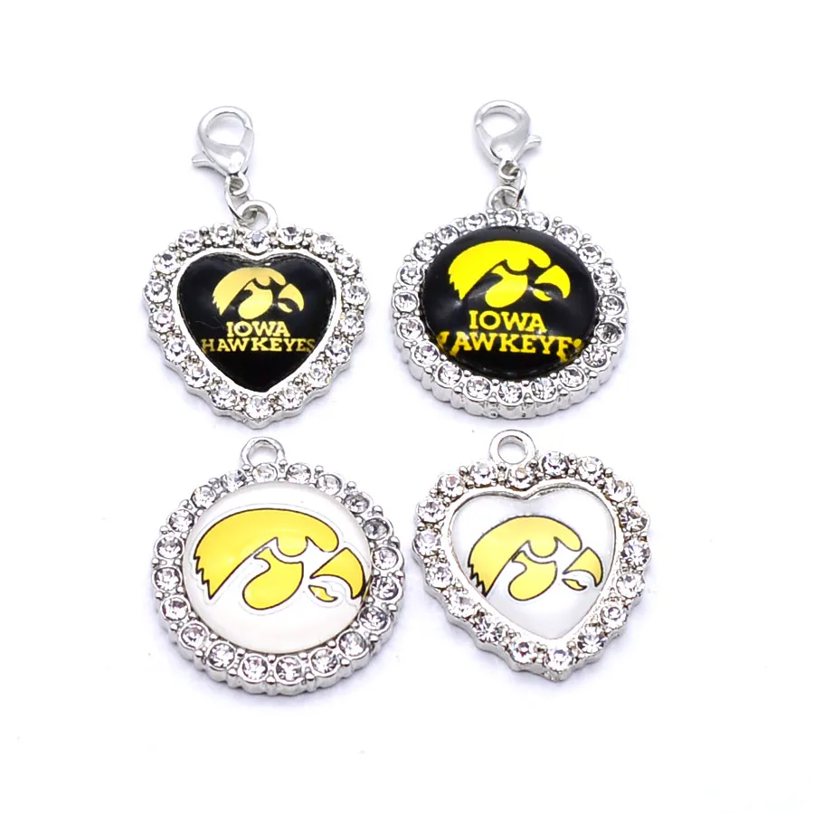 Dangle Charms University NCAA Iowa Hawkeyes Charm Pendant Fit Bracelets