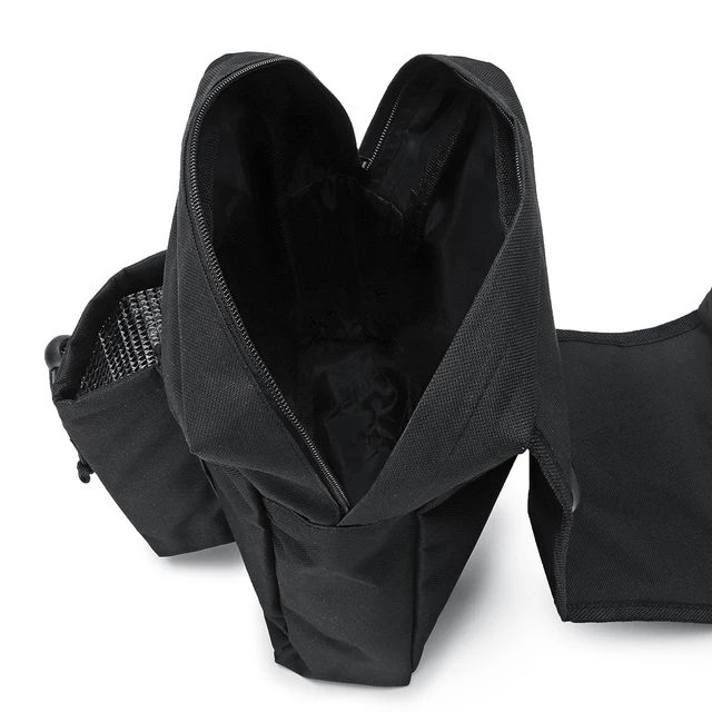 ATV Snowmobile Accessory Gas Tank SaddleBag Saddle Bags w/ Water Bottle Motorcycle Saddle Bags Black Oxford Cloth Waterproof