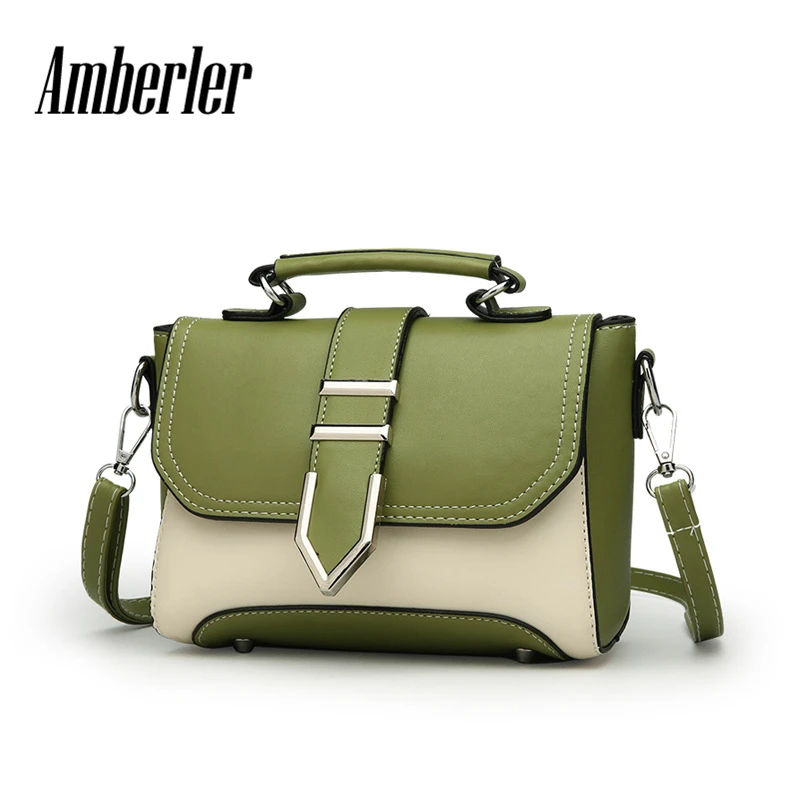 

Amberler Small PU Leather Bag Women Shoulder Handbags High Quality Panelled Ladies Messenger Bags Luxury Female Crossbody Bag