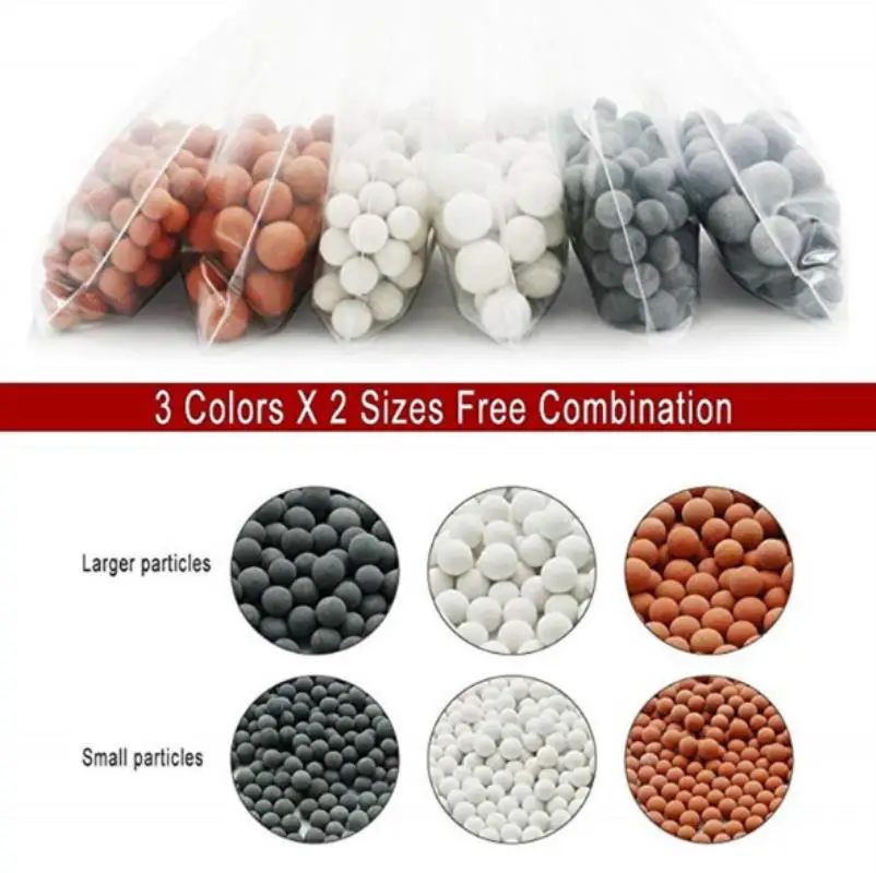 

3 Bags Negative Ions Balls For Filter Shower Head Spray Replacement Beads Water Purification Mineral Ceramic Balls