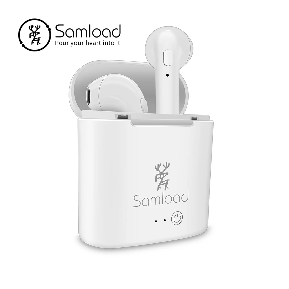 

Samload Wireless Bluetooth Earphone I7 Headphone Double Twins Stereo Headset For Apple ipad iPhone 6 Xiaomi Huawei TWS Earbuds