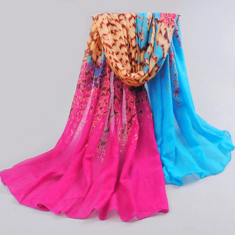 

Hot 2019 new Wholesale women 's scarves and shawls fashion Ink and wash scarves hijab cotton voile scarves drop shipping DF1271